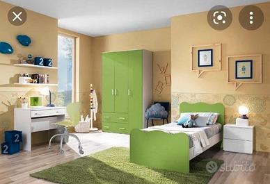 Cameretta singola colore verde
