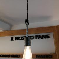 7 Bicchierini + lampada  stile industrial in ferro