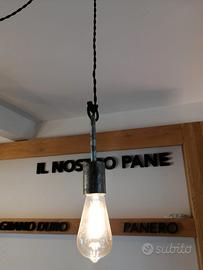 7 Bicchierini + lampada  stile industrial in ferro