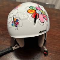Casco da sci bambina Alpina fiori misura 48-52
