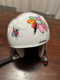Casco da sci bambina Alpina fiori misura 48-52