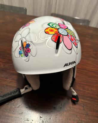 Casco da sci bambina Alpina fiori misura 48-52