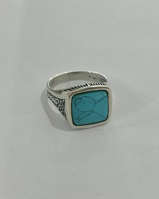 Anello argento 925 Turchese mis. 30 – Nuovo