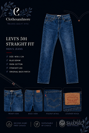 Jeans Levi's 501 uomo W34 L34 denim blu