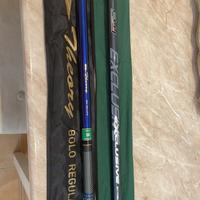 Canne da pesca bolognesi con mulinello e filo