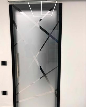 Porta scorrevole in vetro temperato