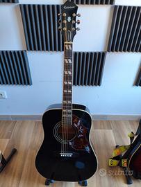 Chitarra Acustica Epiphone Hummingbird Ebony pro