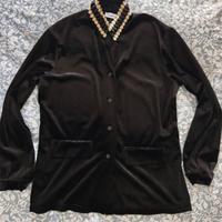 completo  casacca e pantaloni velluto liscio donna