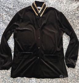 completo  casacca e pantaloni velluto liscio donna