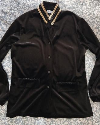 completo  casacca e pantaloni velluto liscio donna