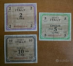Lire Allied Military Currency, 1943 - 3 pezzi