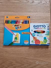 Kit matite colorate Bic + pennarelli Giotto