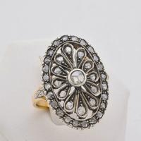 ANELLO VINTAGE IN ORO ROSA 14 KT DIAMANTI GREZZI