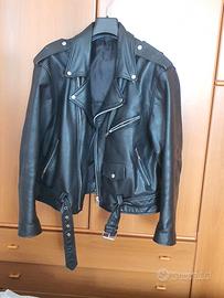 Chiodo in vera pelle 100% Biker Vintage -perfetto