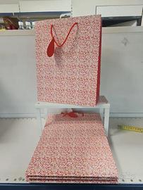 6 Shopper Carta fantasia gocce 36x33+13 cm