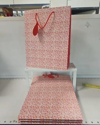 6 Shopper Carta fantasia gocce 36x33+13 cm