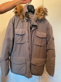 Parka Invicta grigio in vera piuma