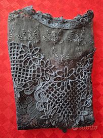 maglia da sera  in pizzo macrame a ma