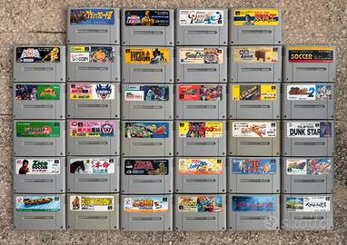 Lotto di 34 Videogiochi Super Nintendo Giapponesi