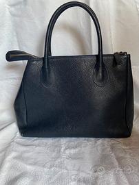 borsa vera pelle blu