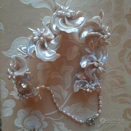 COLLANA IN MADREPERLA E PERLE ROSA