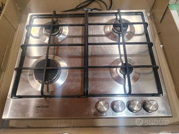 Piano cottura a gas De Longhi 4 fuochi inox