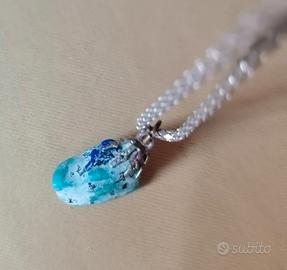 Ciondolo pietra quarzo blu grezza 