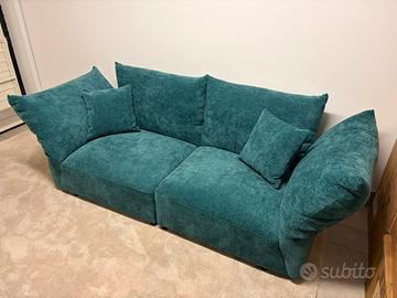 Divano 2 posti tipo edra standard verde tessuto