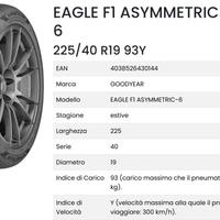 COPPIA DI PNEUMATICI ESTIVI 225/40 R19 93Y - NUOVI