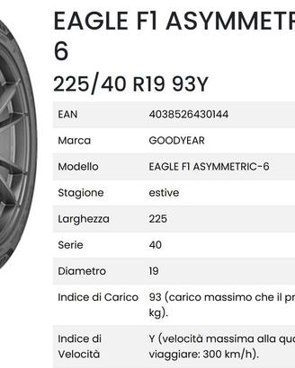 COPPIA DI PNEUMATICI ESTIVI 225/40 R19 93Y - NUOVI