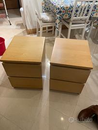 Cassettiera con 2 cassetti, rovere, 40x55 cm