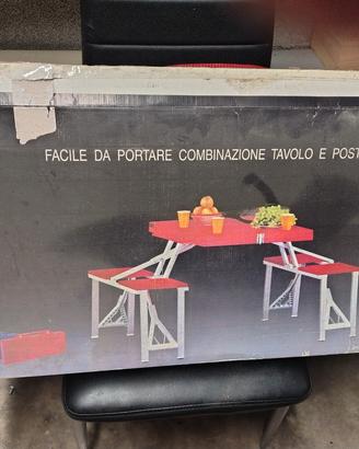 tavolo e sedie da picnic 