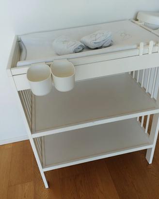 Fasciatoio Ikea Gulliver, bianco con accessori