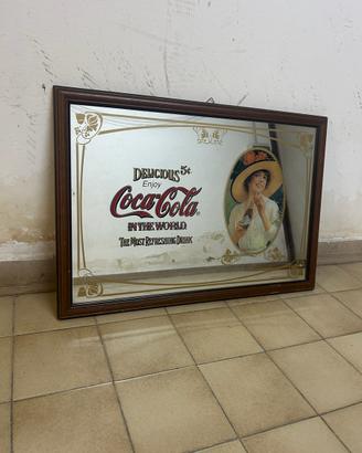 Specchio pubblicitario Coca-Cola anni 80 - Vintage