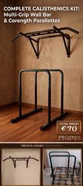 Kit Completo Calisthenics: Sbarra Muro + Parallele