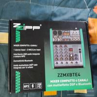 Mixer Audio Compatto Zipp 4 Canali con Effetti DSP