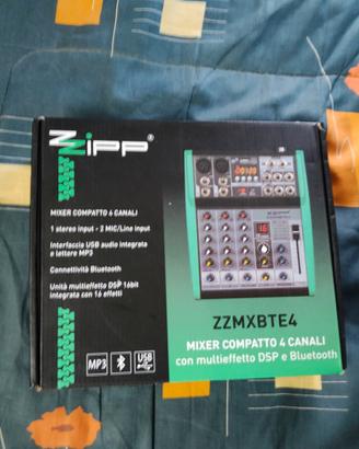 Mixer Audio Compatto Zipp 4 Canali con Effetti DSP