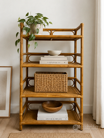 Etagère vintage anni ’70 in midollino/rattan – 4