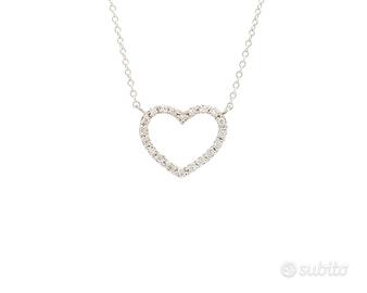 Collana cuore con diamanti Ct 0,10