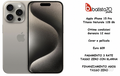 Apple iPhone 15 Pro Titanio Naturale 128 Gb
