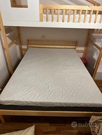 Lettino metrimoniale legno  bambini con materasso
