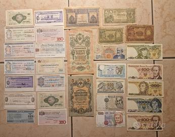 Banconote e mini assegni antichi