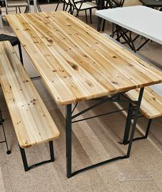 Set Tavolo 200cm  con 2 Panche Tutto Richiudibile 