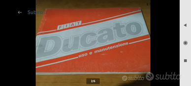 Libretto uso e manutenzione fiat ducato 1987