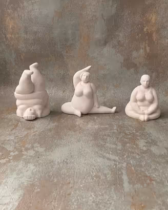 Set 3 sculture Figure Yoga Pilates Body Positivity