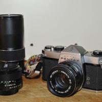 Macchina fotografica Asahi Pentax SL e 3 obbiettvi