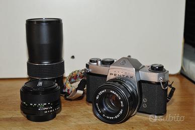 Macchina fotografica Asahi Pentax SL e 3 obbiettvi