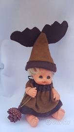 Cipì bambola mini Furga renna Natale vintage doll