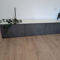 Mobile TV  IKEA Besta 3 ante bianco e grigio scuro
