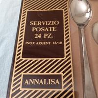 servizio posate inox argentate 24 pz
